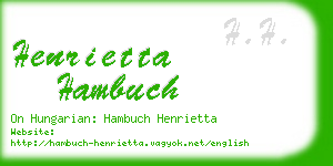 henrietta hambuch business card
